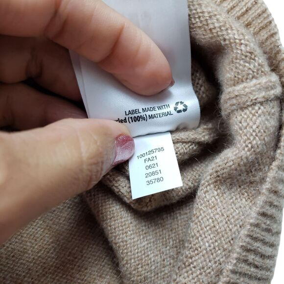 Charter Club Luxury Cashmere Sweater Womens Small Tan Knit Roll Turtle Neck - Picture 4 of 10